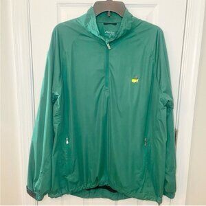 Masters Tech Green 1/4 Zip Performance Pullover Lined Windbreaker Jacket Large